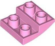 Slope, Curved 2 x 2 x 2/3 Inverted in Bright Pink