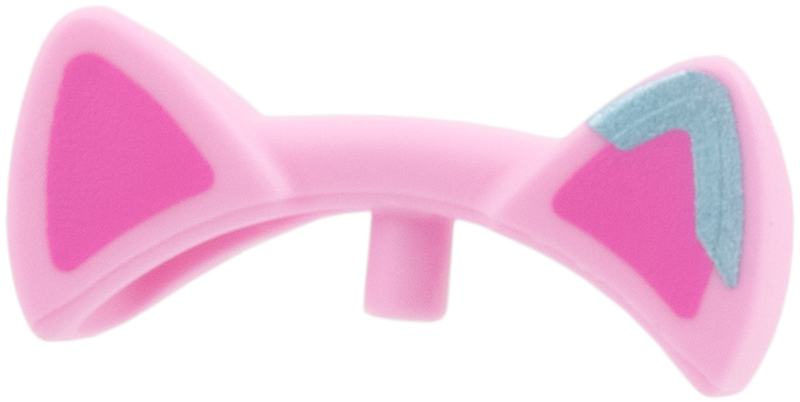 Friends Accessories Cat Ears with Bright Pink Auricles and Metallic Blue Tip on Left Ear Pattern