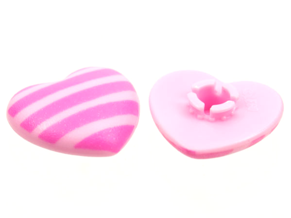 Clikits, Icon Heart 2 x 2 Large with Pin with Dark Pink Stripes Pattern