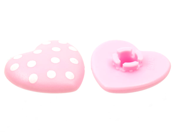 Clikits, Icon Heart 2 x 2 Large with Pin with White Dots Pattern