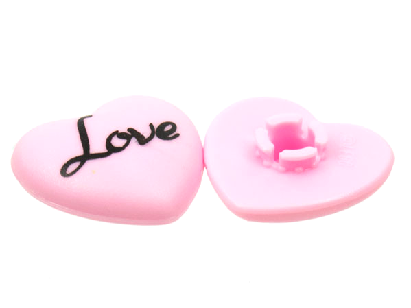 Clikits, Icon Heart 2 x 2 Large with Pin with Black Script 'Love' Pattern