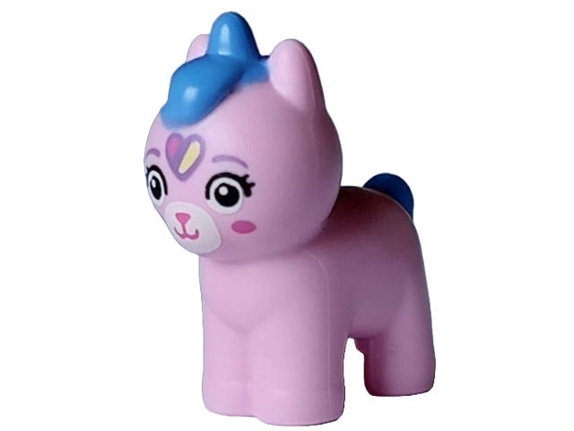 Kittycorn, Baby, Gabby's Dollhouse with Dark Azure Mane and Tail, White Eyes and Muzzle, Black Eyelashes, Medium Lavender Eyebrows and Heart, Dark Pink Nose, Mouth and Cheeks Pattern