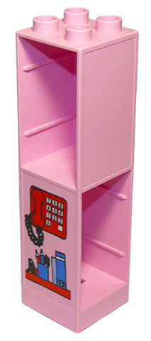 Duplo Wall 2 x 2 x 6 with Drawer Slots on Two Sides with Telephone Pattern