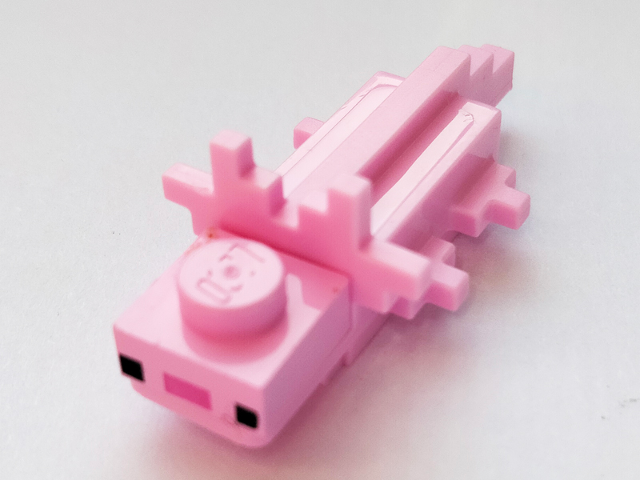 Lego Minecraft Axolotl with Dark Pink Nose - Brick Built