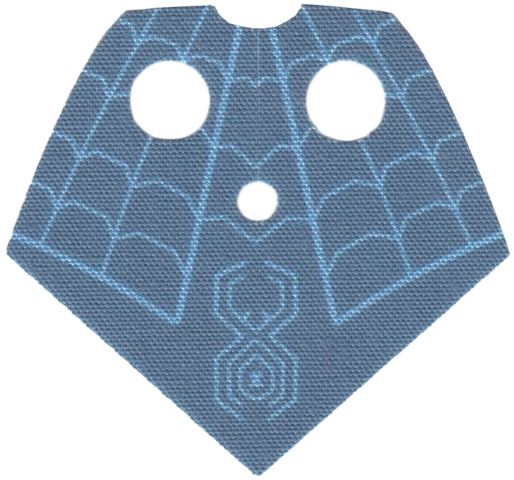 Minifigure Cape Cloth, Serape Pointed with Spider and Web on Sand Blue Background Pattern - Traditional Starched Fabric