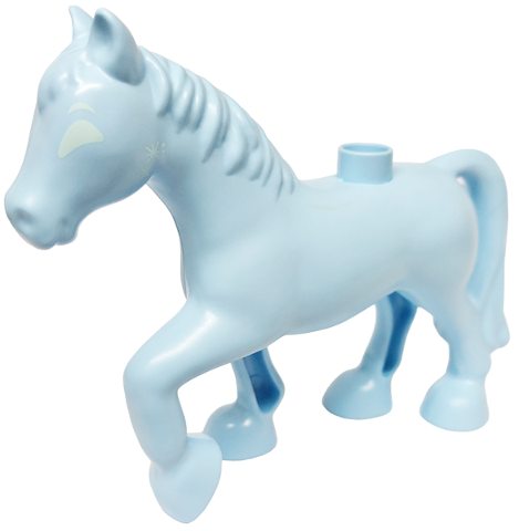 Duplo Horse with Light Aqua Eyes Pattern (Frozen Nokk)