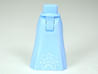 Mini Doll Hips and Skirt Full Length with Scrolls and Stars Pattern - Thick Hinge