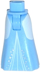 Mini Doll Hips and Skirt Full Length with White Sides, Silver Stars and Middle Triangles Pattern - Thick Hinge