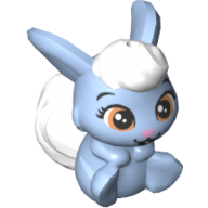 Bunny / Rabbit, Whisker Haven Tales, Snow White's Bunny with White Bangs and Tail, Medium Nougat Eyes and Bright Pink Nose Pattern (Berry)