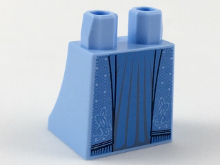 Lower Body, Skirt with Medium Blue Robe with Inset with Folds Pattern