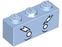 Brick 1 x 3 with Face White Eyes and Lightning Eyebrows Pattern (Ice King)