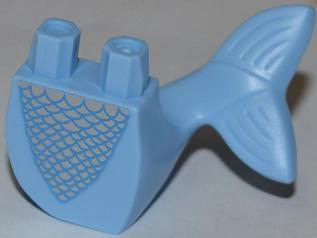 Tail, Mermaid / Merman Curved Left with Silver Scales Pattern