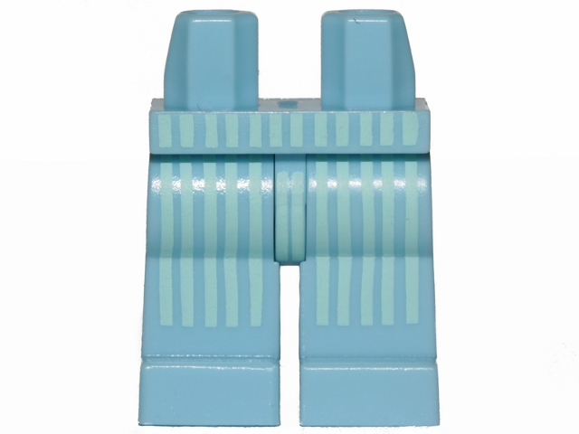 Hips and Legs with Vertical Light Aqua Stripes Pattern