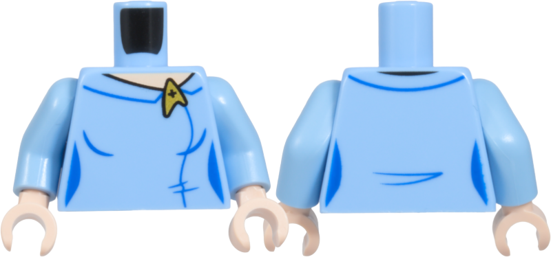 Bright light blue Star Trek uniform vest torso