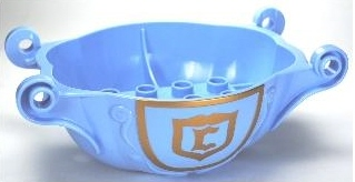 Duplo Horse Carriage Base Curved with Gold Disney Princess Cinderella Pattern