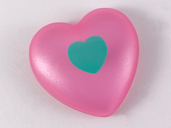 Clikits, Icon Heart Giant with Pin with Dark Turquoise Heart Pattern