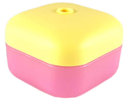 Clikits Container, Square Box with Hole with Bright Light Yellow Lid (51462 / 51285)