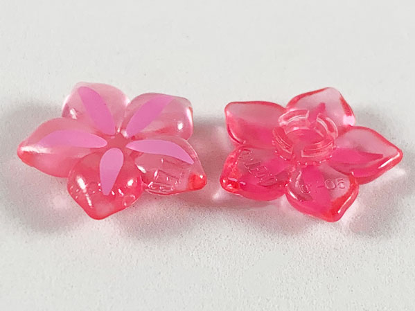 Clikits, Icon Flower 5 Pointed Petals 2 x 2 Large with Pin with Bright Pink Highlights Pattern