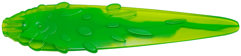 Flame / Vapor Trail with Ovals and Axle Hole End with Marbled Bright Green Pattern