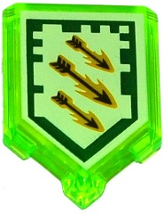 Tile, Modified 2 x 3 Pentagonal with Nexo Power Shield Pattern - Arrow Strike