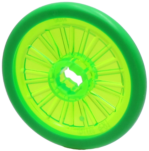 Wheel Wheelchair with Molded Bright Green Hard Rubber Tire Pattern