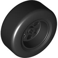 Wheel 50 x 22 with Axle Hole and 6 Holes with Molded Black Hard Rubber Tire Pattern