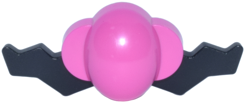 Large Figure Moustache, Super Mario with Molded Dark Pink Bulbous Nose Pattern (Wario)