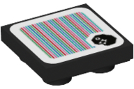 Tile, Modified 2 x 2 Inverted with Super Mario Scanner Code Chain Chomp Pattern (Sticker) - Set 71381