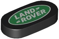 Tile, Round 1 x 2 Oval with Land Rover Logo Pattern