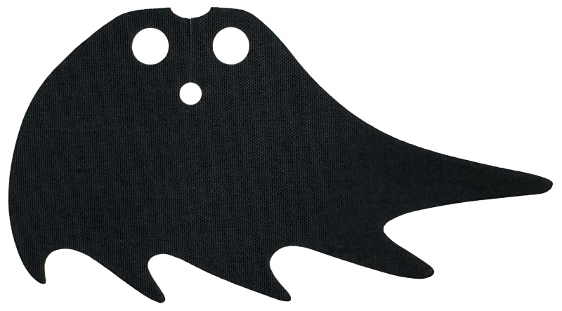 Minifigure Cape Cloth, Scalloped 5 Points (Batman), Asymmetrical Waving, Circle Neck Cut - Traditional Starched Fabric