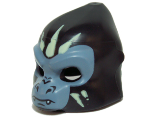 Minifigure, Headgear Mask Gorilla with Gray Face and Light Yellow Face Paint, Closed Mouth Pattern