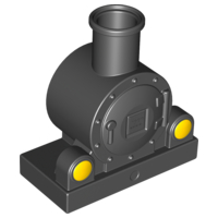 Duplo, Train Steam Engine Front with Yellow Lights Pattern