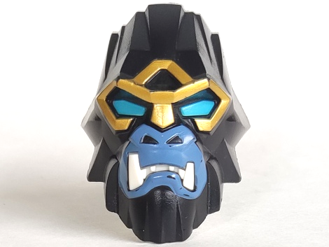 Large Figure Head Modified Chima Gorilla with Blue Eyes with Gold Outline Pattern