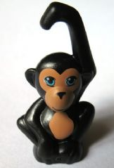 Monkey, Friends Style, Baby (Orangutan) with Medium Azure Eyes, Black Nose, Nougat Face and Stomach Pattern