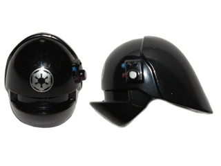 Minifigure, Headgear Helmet SW Imperial Gunner with Silver SW Imperial Logo Pattern