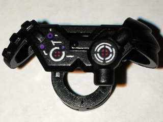 Minifigure Armor Shoulder Pads with Scabbard for 2 Katanas and Mechanical Components with Dark Purple Dots Pattern