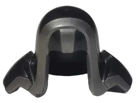 Minifigure, Headgear Hood with Shoulder Pads with Pearl Dark Gray Trim Pattern