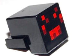 Creature Head Pixelated with Red and Dark Red Face Pattern (Minecraft Spider)