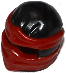 Minifigure, Headgear Ninjago Wrap Type 2 with Molded Dark Red Wraps and Knot Pattern