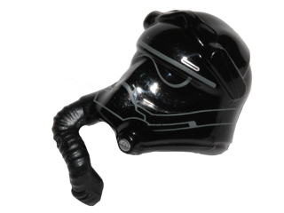 Minifigure, Headgear Helmet with Respiratory Pipe and SW Ep. 7 TIE Fighter Pilot First Order with Two White Lines Pattern