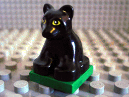 Duplo Panther Baby Cub on Green Base