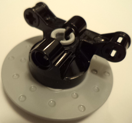 Technic, Steering Axle with 2 Pin Holes and 2 Arms with Axle Holes with Slots with Light Bluish Gray Brake Rotor 3 Pin Holes Round (23801 / 35189)