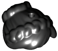 Mini Doll, Hair Female Braids Pulled Back to Bun, Holes on Top and Back - Flexible Rubber