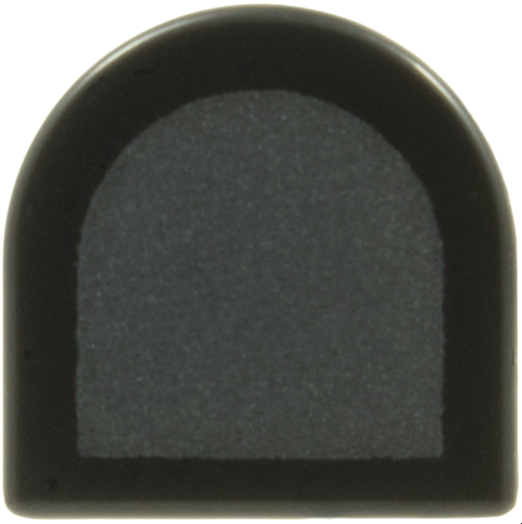 Tile, Round 1 x 1 Half Circle Extended with Dark Silver Surface Pattern