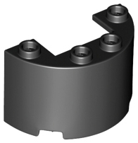 Cylinder Half 2 x 4 x 2 with 1 x 2 Cutout