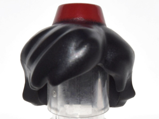 Minifigure, Hair Combo, Hair with Hat, Hair Full Unkempt with Small Dark Red Fez Pattern