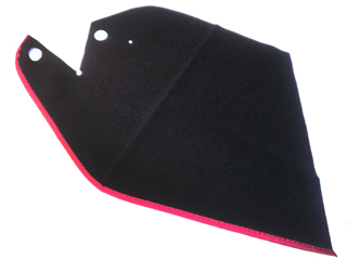 Cloth Cape with 3 Holes, Angled for Large Buildable Figures, with Sewn Dark Red Border Pattern