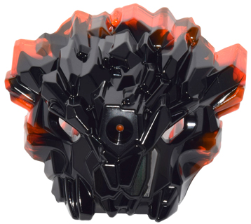 Bionicle Mask of Corruption with Marbled Trans-Neon Orange Pattern