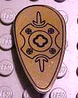 Minifigure, Shield Oval with Gold Chrome and Geometric Oriental Pattern