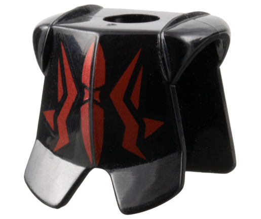 Minifigure Armor Breastplate with Leg Protection with Metallic Red Geometric Pattern